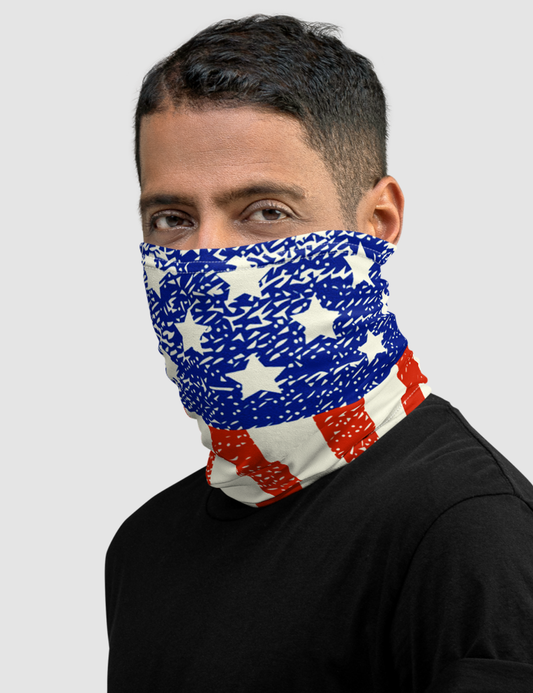 Rustic Vertical American Flag | Neck Gaiter Face Mask OniTakai