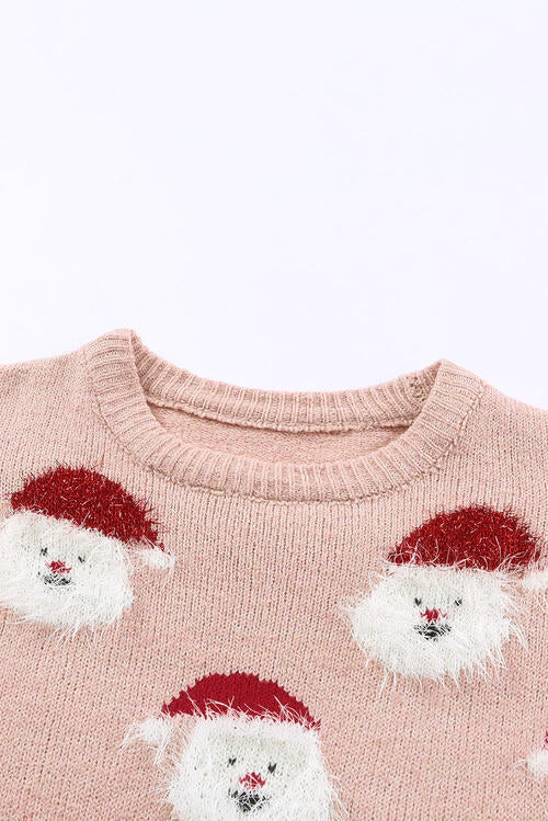 Santa Round Neck Long Sleeve Sweater OniTakai