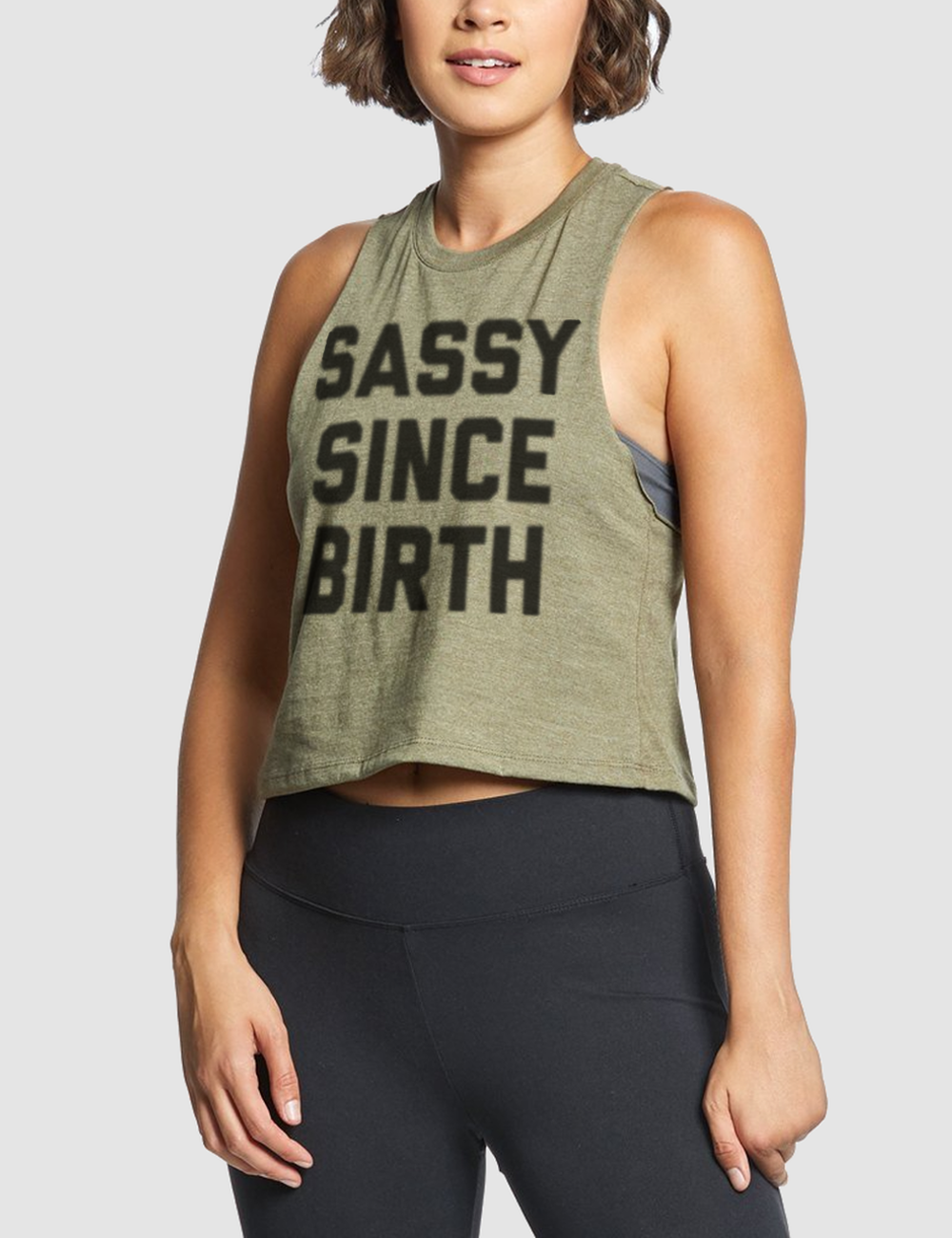 Sassy Since Birth | Women's Sleeveless Racerback Cropped Tank Top OniTakai