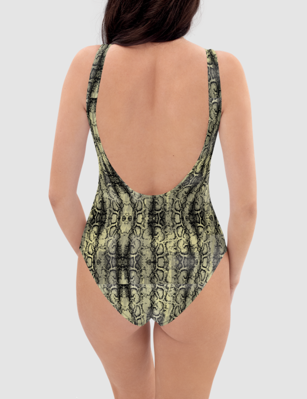 Savage Green Snake Skin Pattern | Women's One-Piece Swimsuit OniTakai