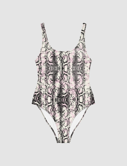 Savage Pink Snake Skin Pattern | Women's One-Piece Swimsuit OniTakai