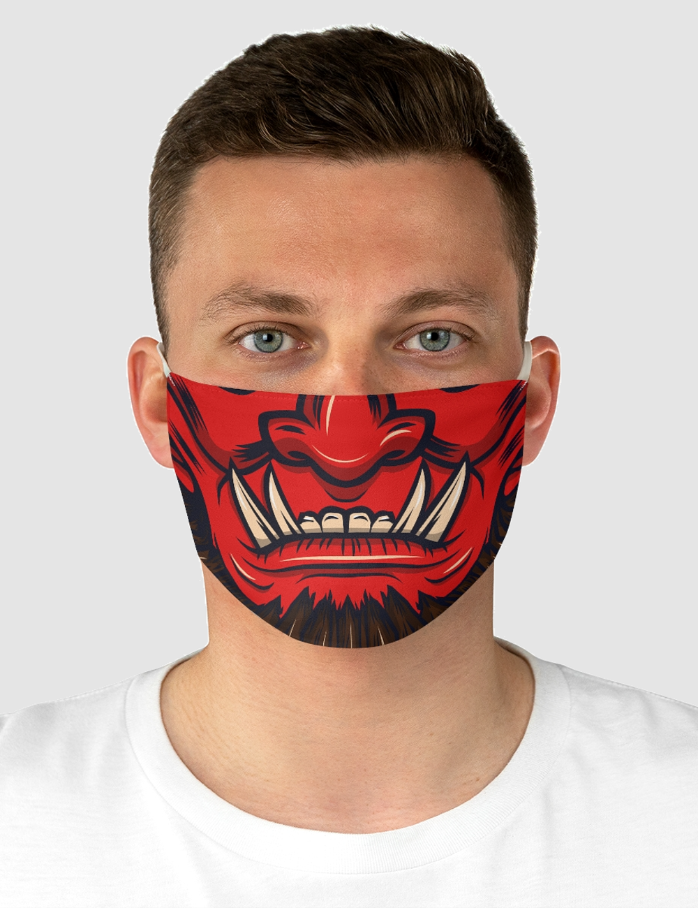 Savage Red Oni | Two-Layer Polyester Fabric Face Mask OniTakai