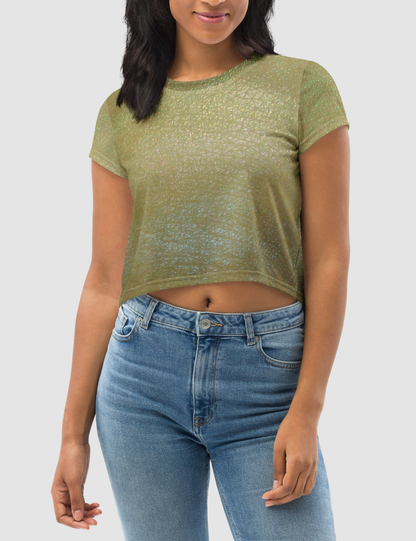 Sea Elf Gold Women's Sublimated Crop Top T-Shirt OniTakai