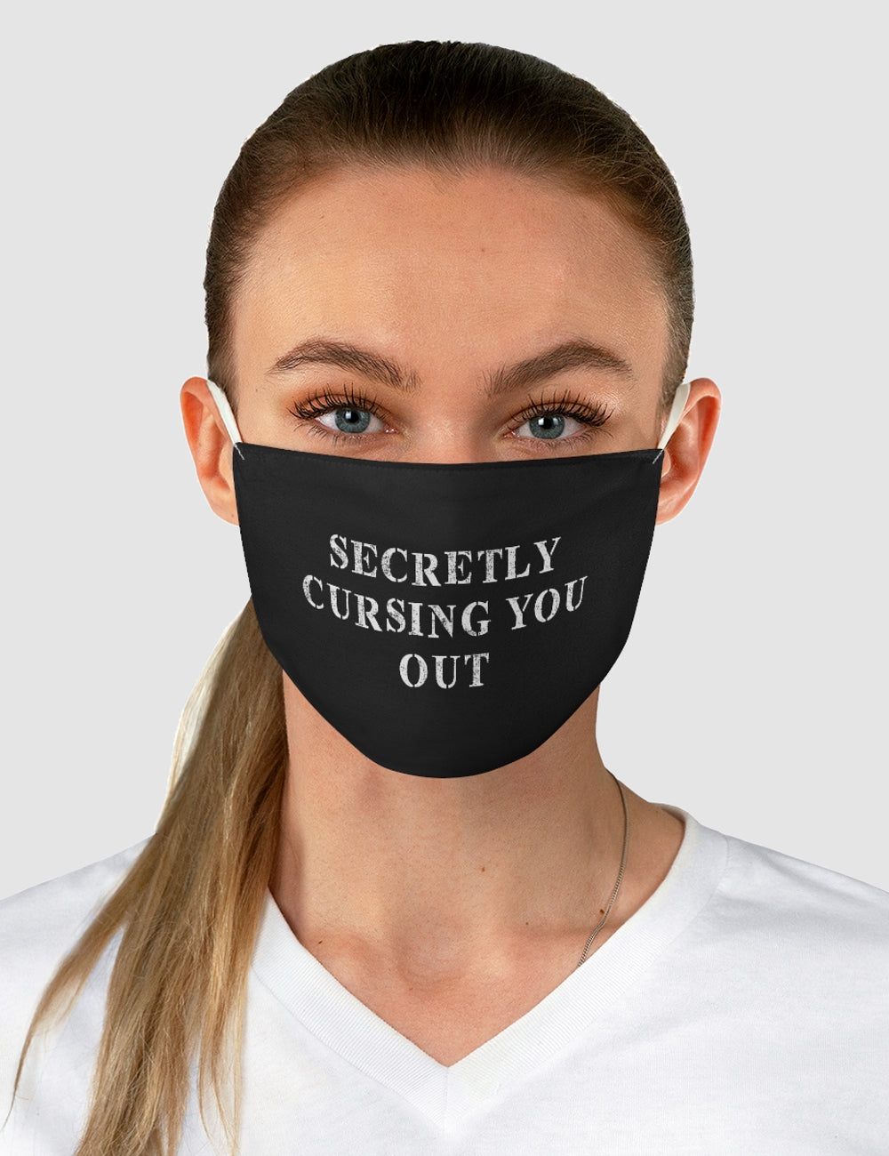 Secretly Cursing You Out | Two-Layer Polyester Fabric Face Mask OniTakai