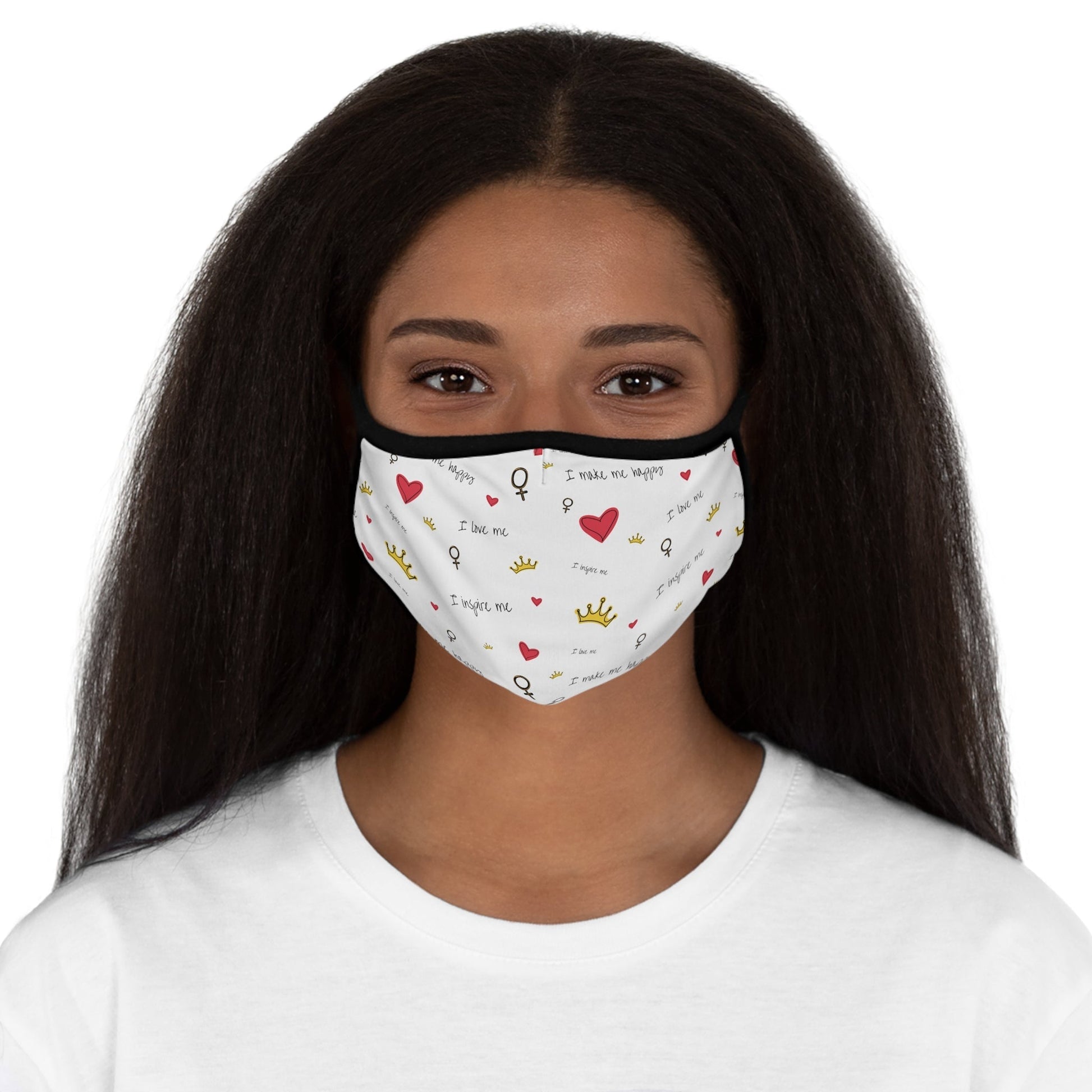 Self Love Affirmations Fitted Double Layered Polyester Face Mask OniTakai