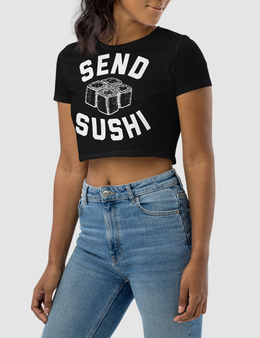 Send Sushi | Women's Crop Top T-Shirt OniTakai
