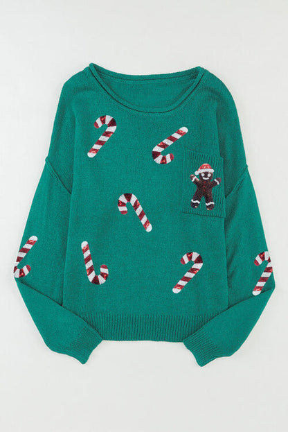 Sequin Candy Long Sleeve Sweater OniTakai