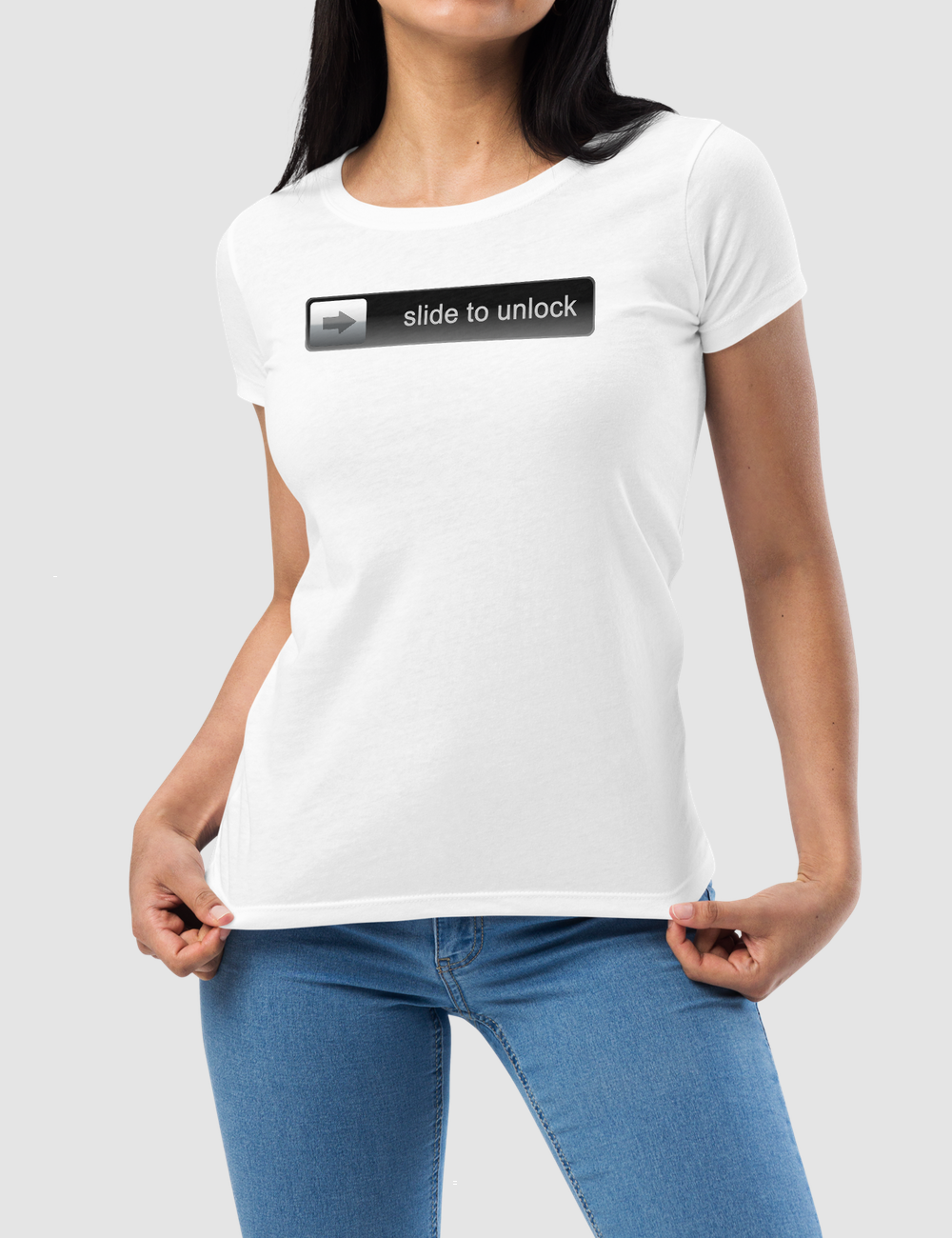 Slide To Unlock | Women's Fitted T-Shirt OniTakai