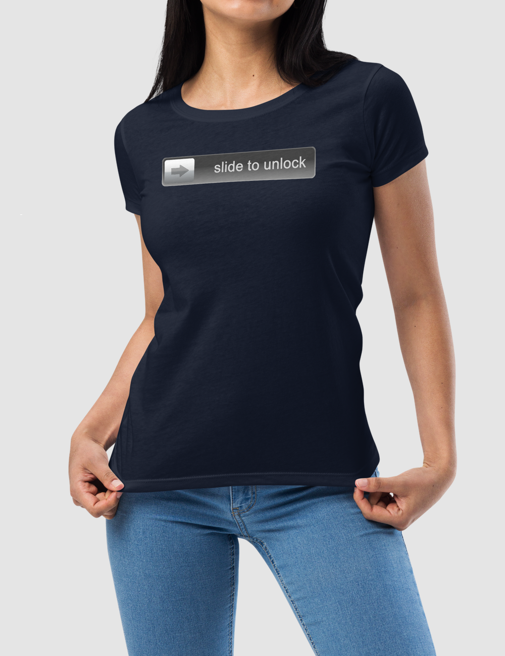 Slide To Unlock | Women's Fitted T-Shirt OniTakai