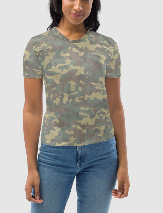 Smokey Green Tie-Dye Camo Women's T-Shirt OniTakai