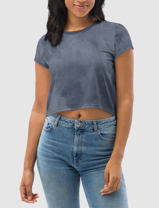 Smokey Navy Women's Sublimated Crop Top T-Shirt OniTakai