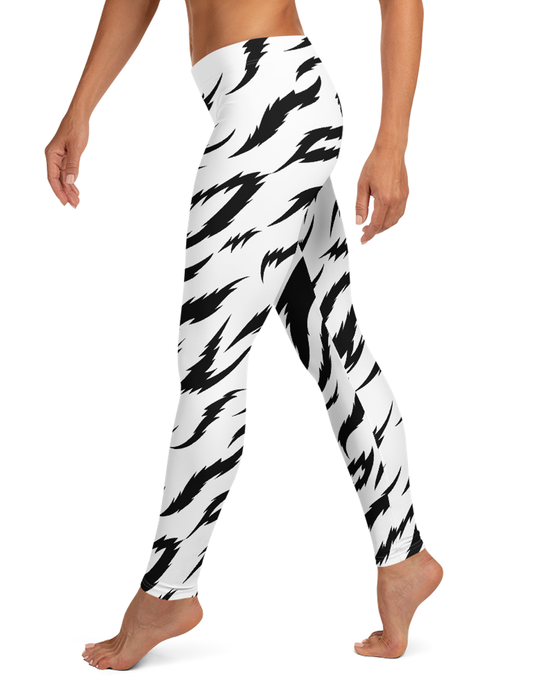 Snow Tiger Stripes Low Waist Yoga Leggings OniTakai