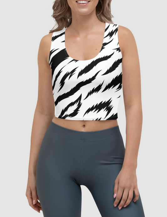Snow Tiger | Women's Sleeveless Fitted Crop Top OniTakai