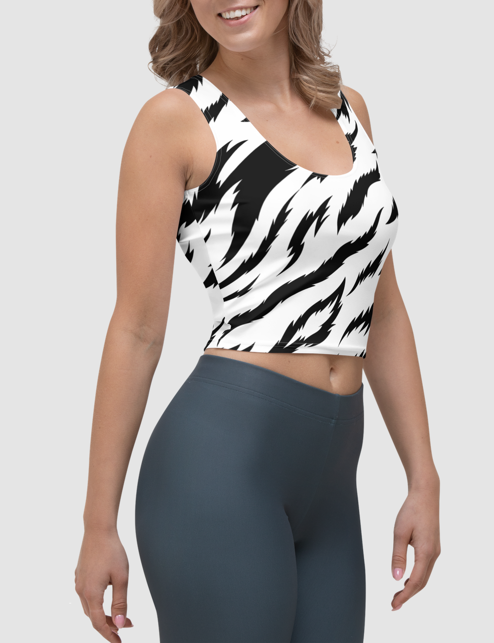 Snow Tiger | Women's Sleeveless Fitted Crop Top OniTakai