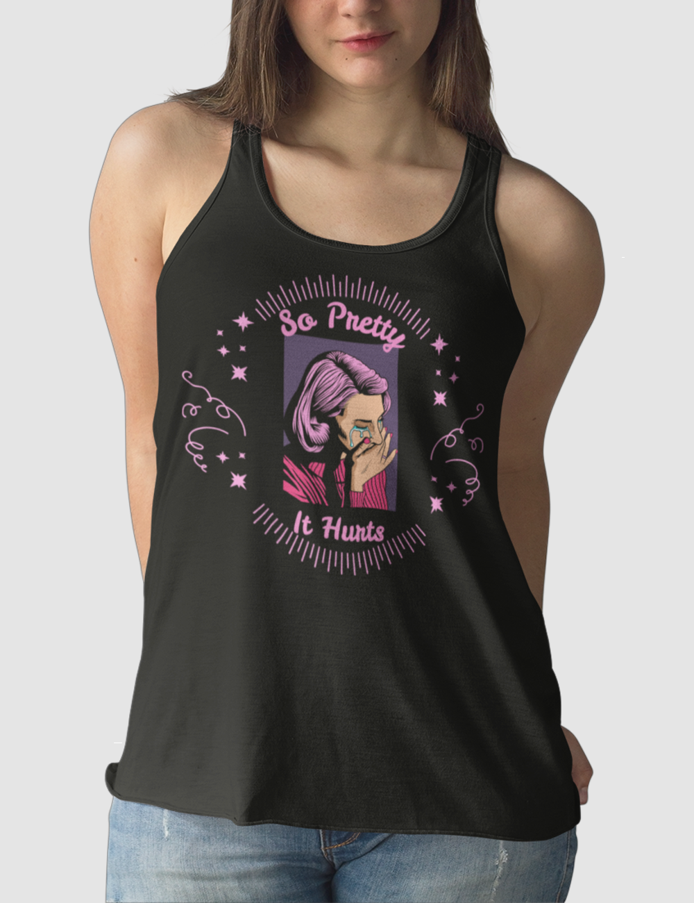 So Pretty It Hurts | Women's Cut Racerback Tank Top OniTakai