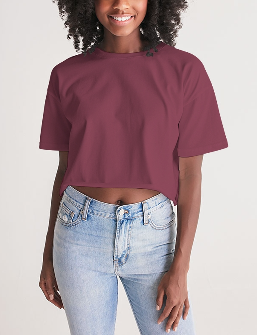 Somber Cerise Women's Oversized Crop Top T-Shirt OniTakai