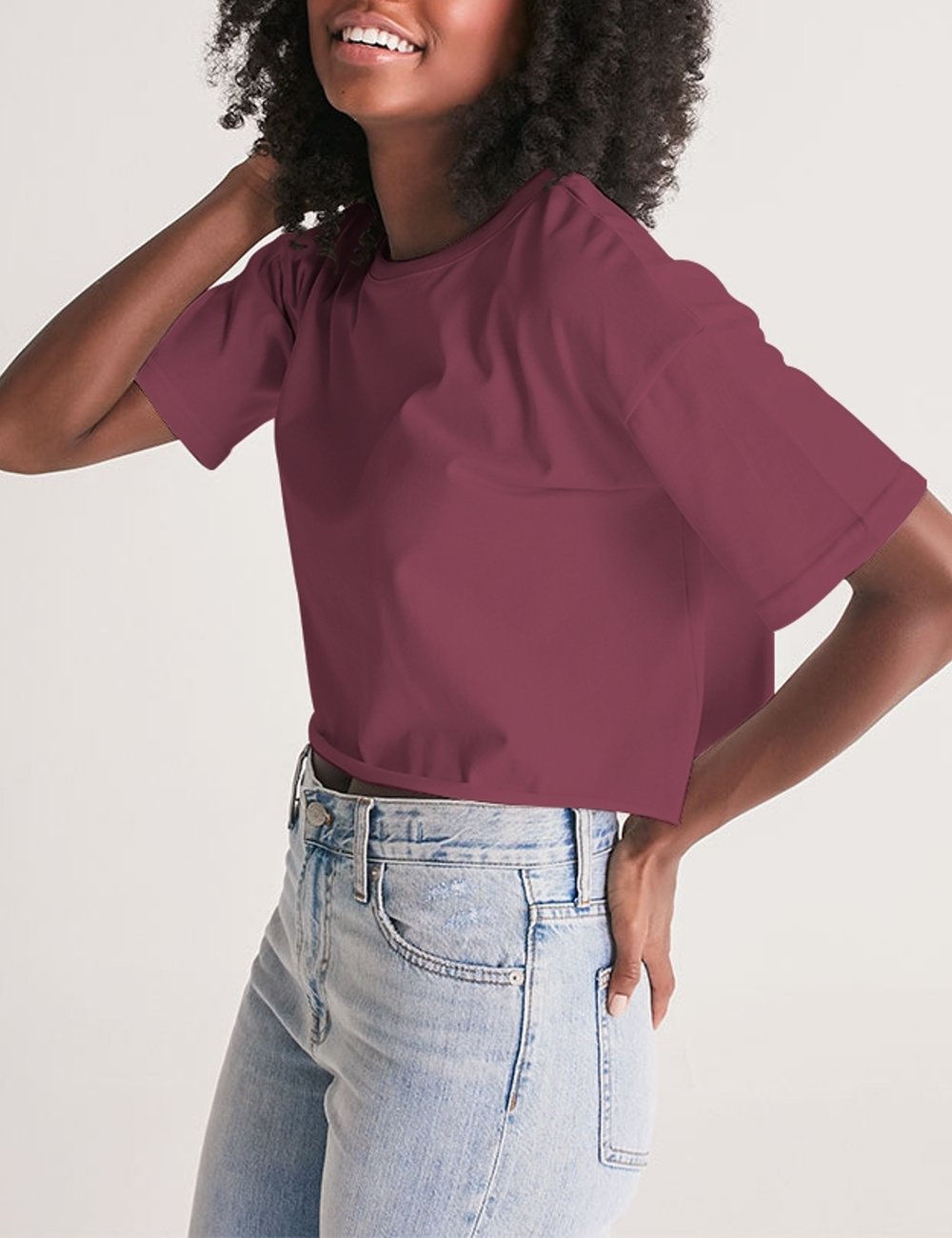 Somber Cerise Women's Oversized Crop Top T-Shirt OniTakai