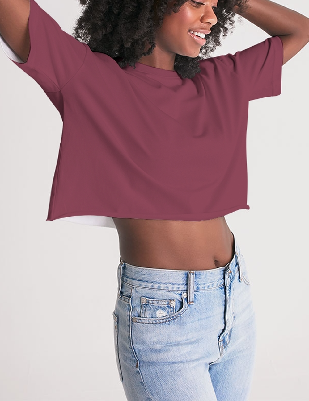 Somber Cerise Women's Oversized Crop Top T-Shirt OniTakai