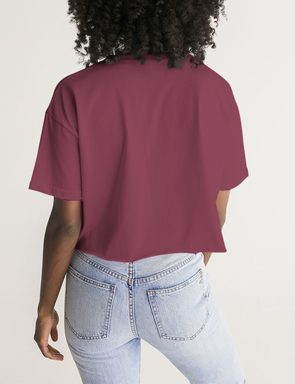 Somber Cerise Women's Oversized Crop Top T-Shirt OniTakai