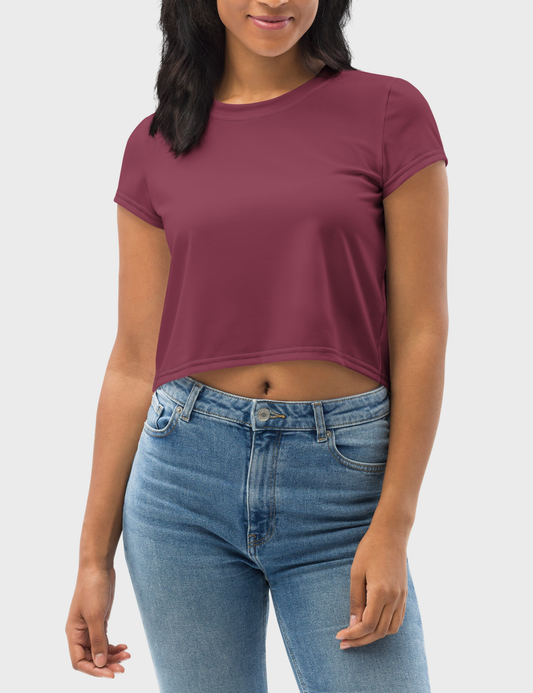 Somber Cerise | Women's Sublimated Crop Top T-Shirt OniTakai