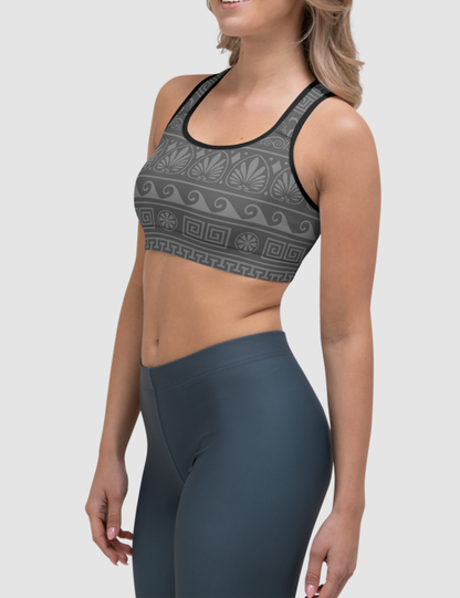 Somber Echoes Of Ancient Greece | Women's Padded Sports Bra OniTakai