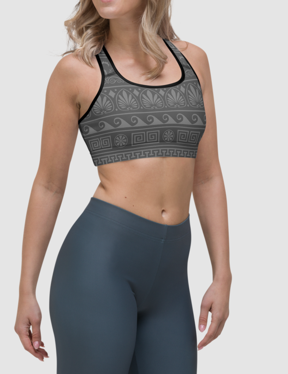 Somber Echoes Of Ancient Greece | Women's Padded Sports Bra OniTakai