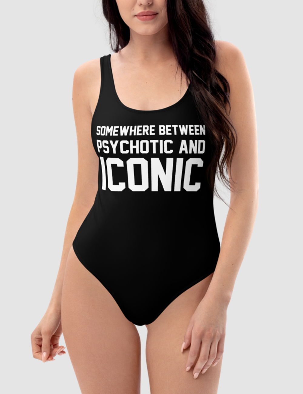 Somewhere Between Psychotic And Iconic | Women's One-Piece Swimsuit OniTakai