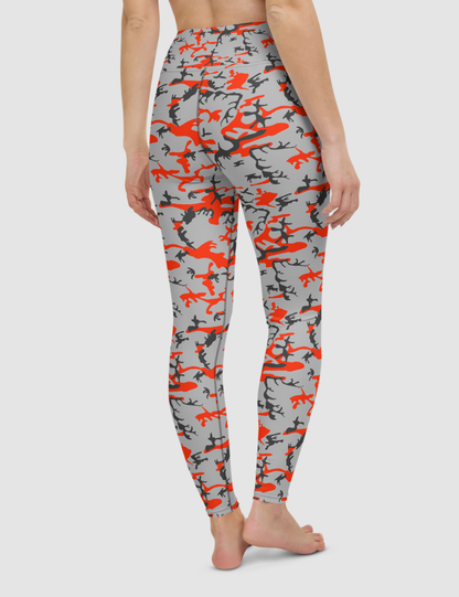 Sparse Autumn Woodland Camo Print | Women's High Waist Yoga Leggings OniTakai