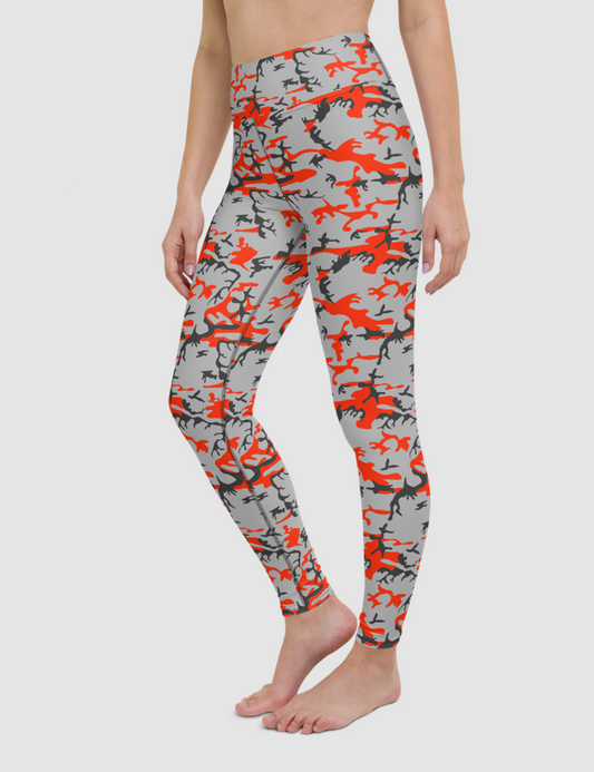 Sparse Autumn Woodland Camo Print | Women's High Waist Yoga Leggings OniTakai