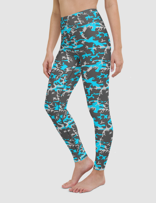 Sparse Neon Woodland Camo Print | Women's High Waist Yoga Leggings OniTakai