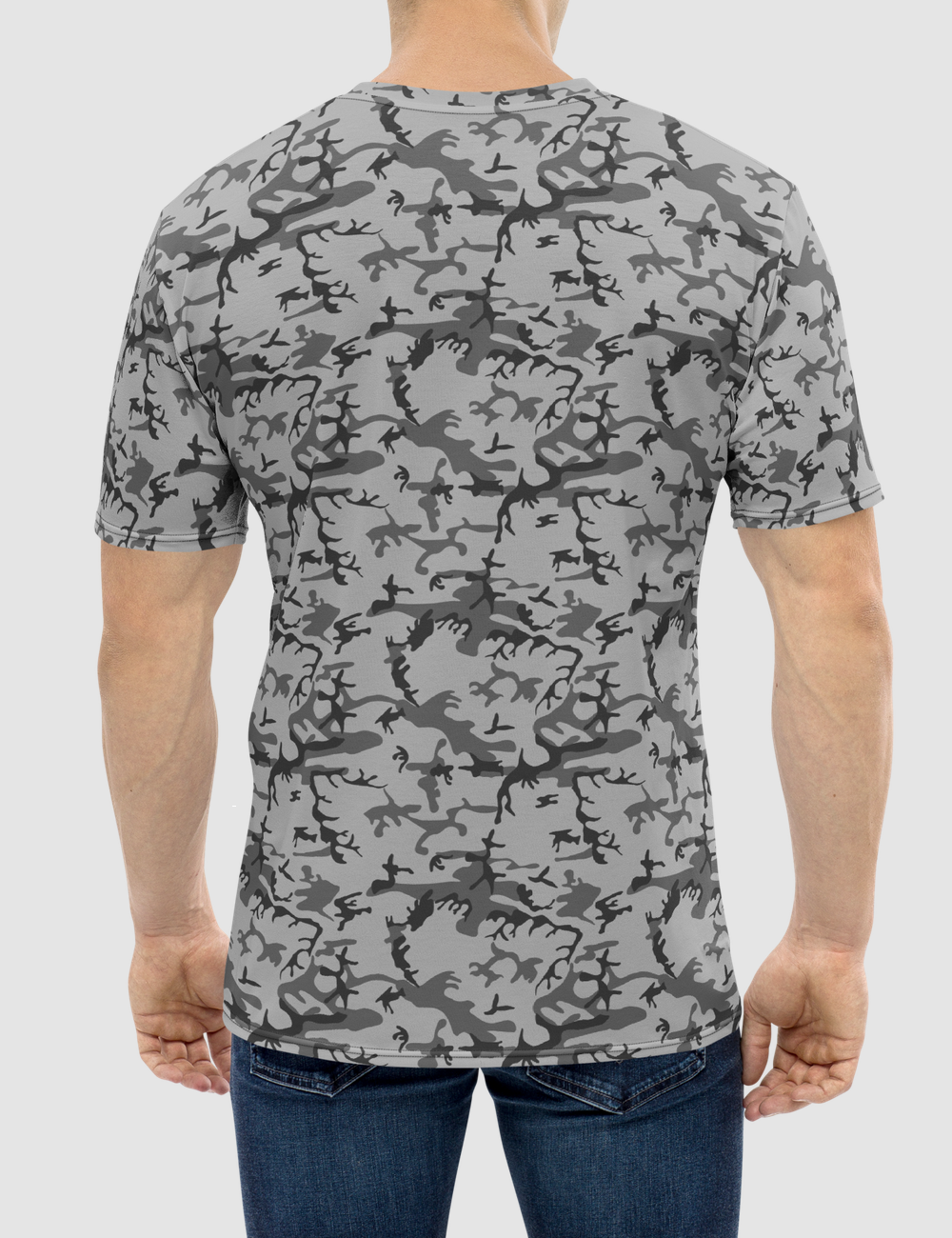 Sparse Somber Autumn Grey Woodland Camo | Men's Sublimated T-Shirt OniTakai