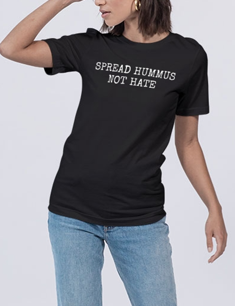 Spread Hummus Not Hate Women's Soft Jersey T-Shirt OniTakai