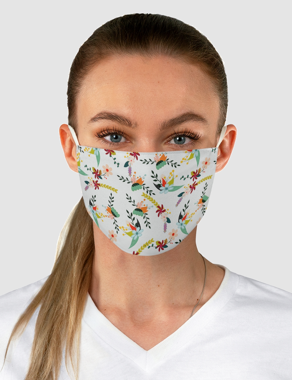 Spring Floral Pattern | Two-Layer Polyester Fabric Face Mask OniTakai