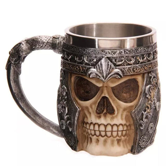 Stainless Steel Horned Helmet Death Skull Coffee Mug OniTakai