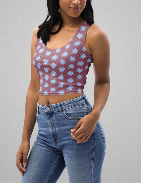 Star Burst Tapestry | Women's Sleeveless Fitted Crop Top OniTakai