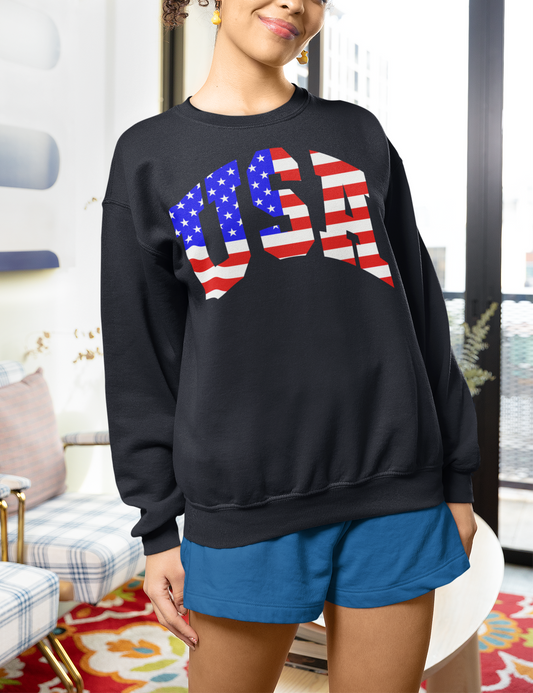 Stars & Stripes USA Women's Crewneck Sweatshirt OniTakai