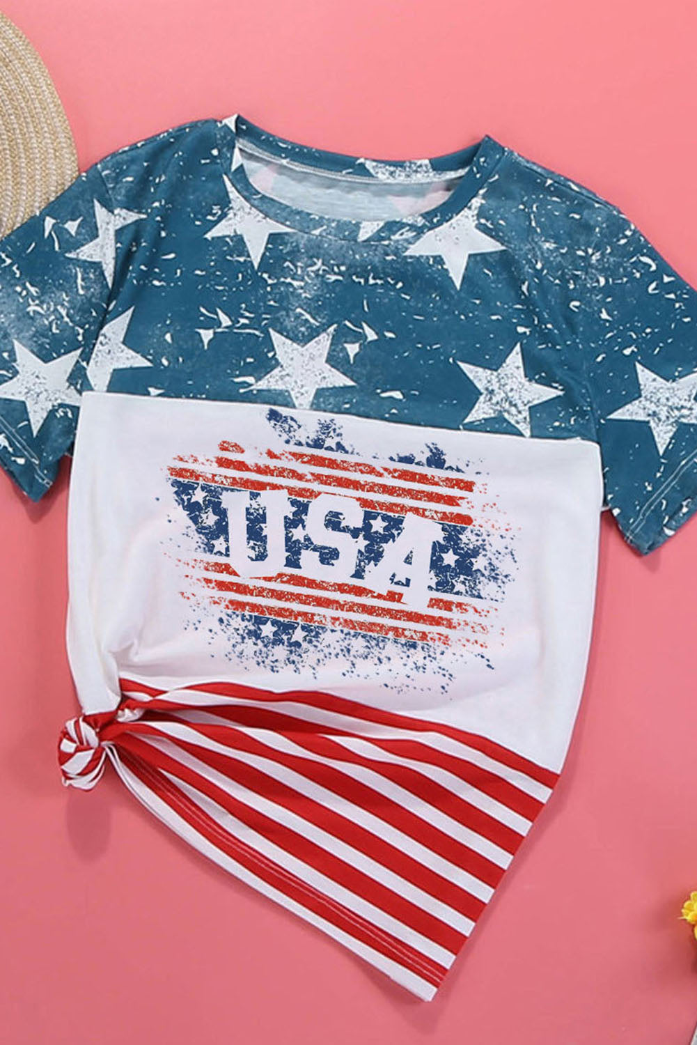 Stars and Stripes USA Color Block Women's T-Shirt OniTakai