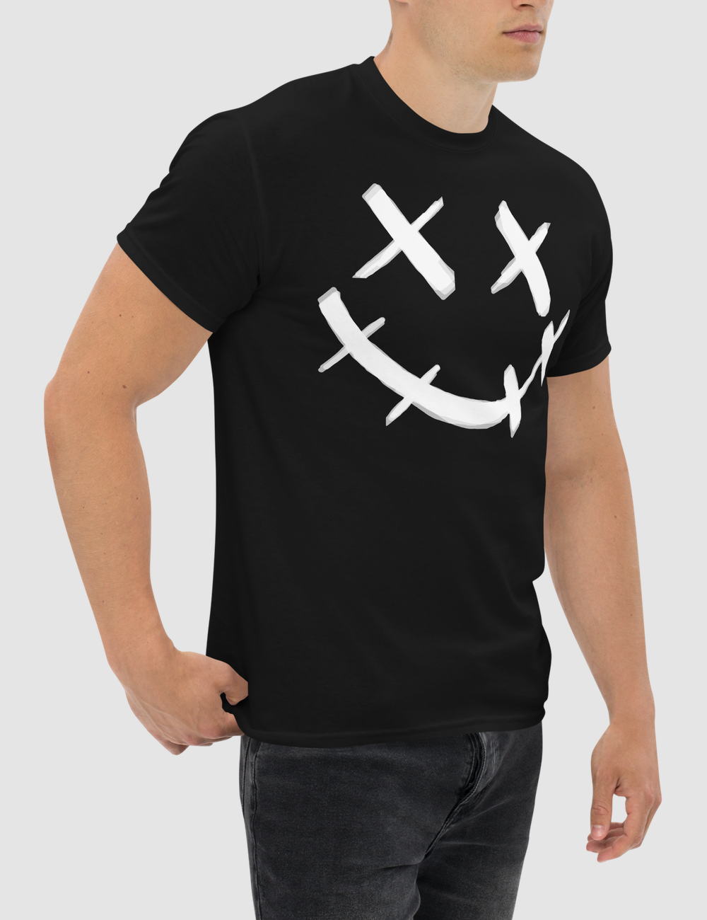 Stitched Smiley Face Men's Classic T-Shirt OniTakai