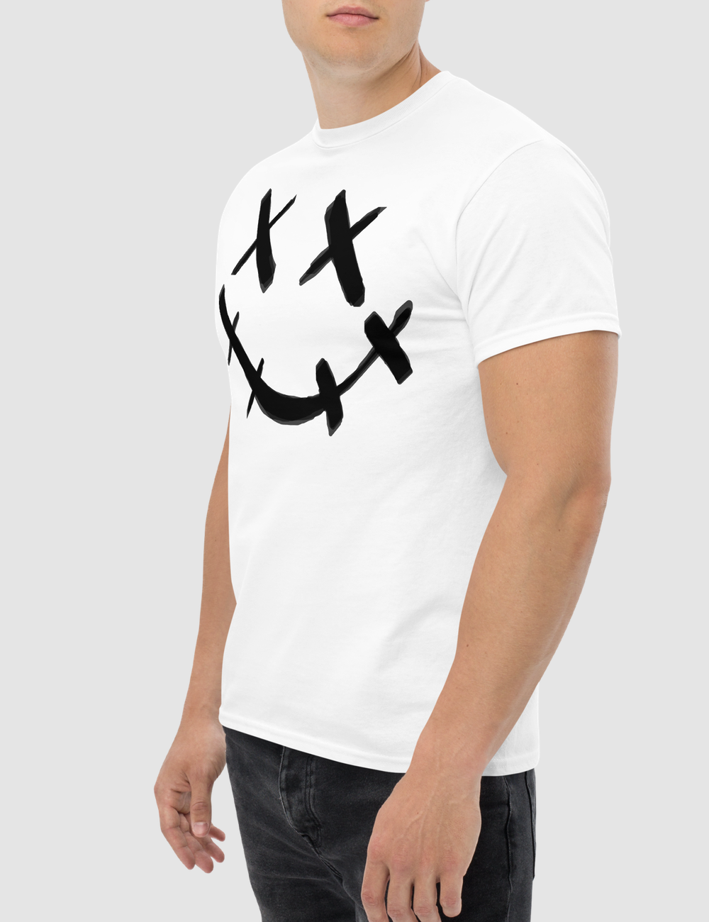Stitched Smiley Face Men's Classic T-Shirt OniTakai