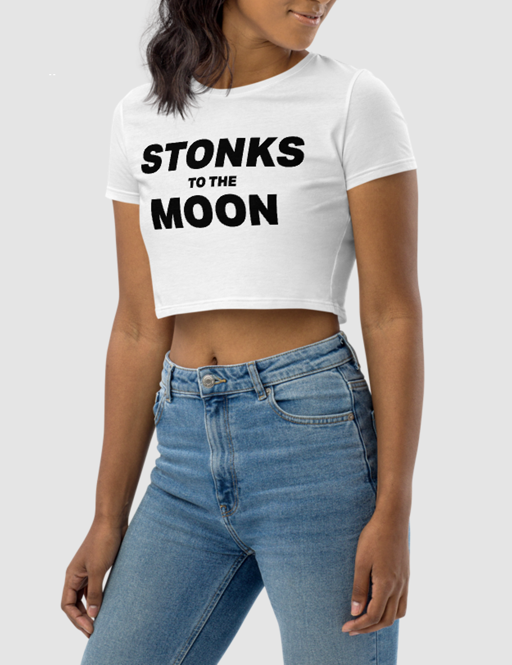 Stonks To The Moon | Women's Crop Top T-Shirt OniTakai
