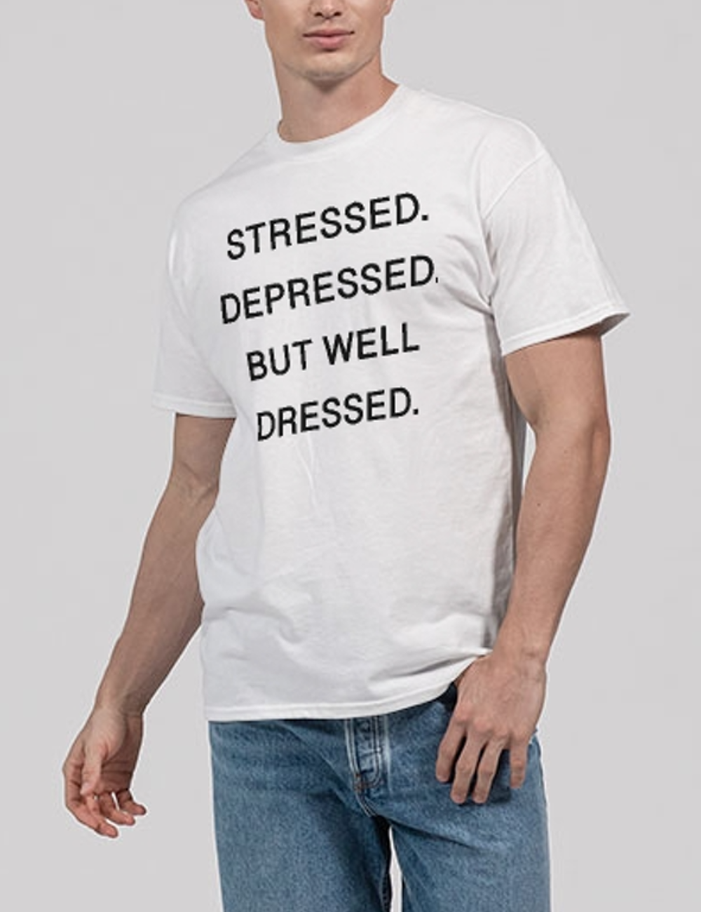 Stressed Depressed But Well Dressed Men's Classic T-Shirt OniTakai