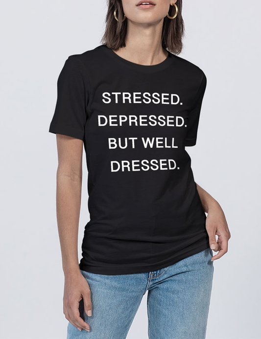 Stressed Depressed But Well Dressed Women's Soft Jersey T-Shirt OniTakai