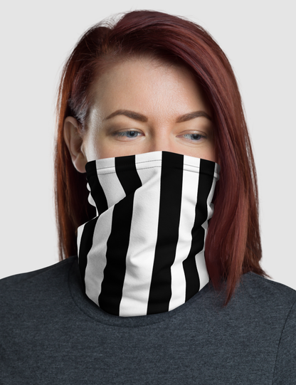 Striped Black White Panel | Neck Gaiter Face Mask OniTakai