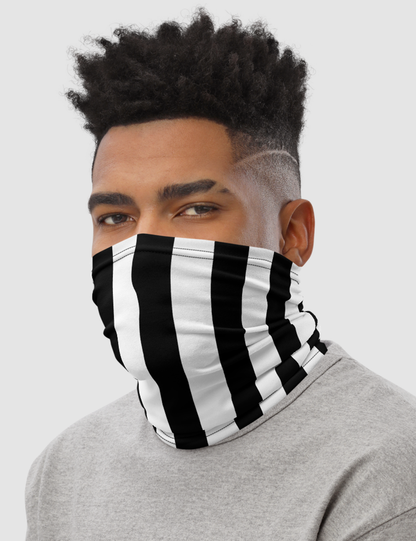 Striped Black White Panel | Neck Gaiter Face Mask OniTakai