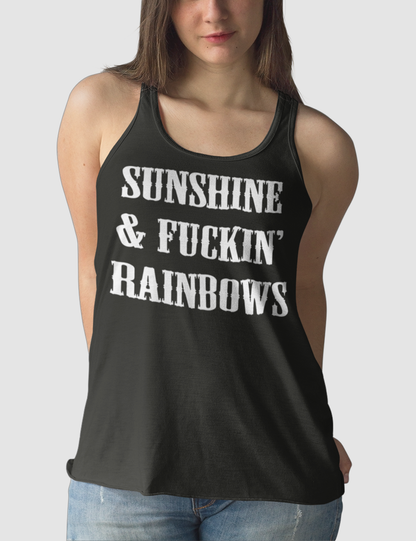 Sunshine & Fuckin' Rainbows Women's Cut Racerback Tank Top OniTakai