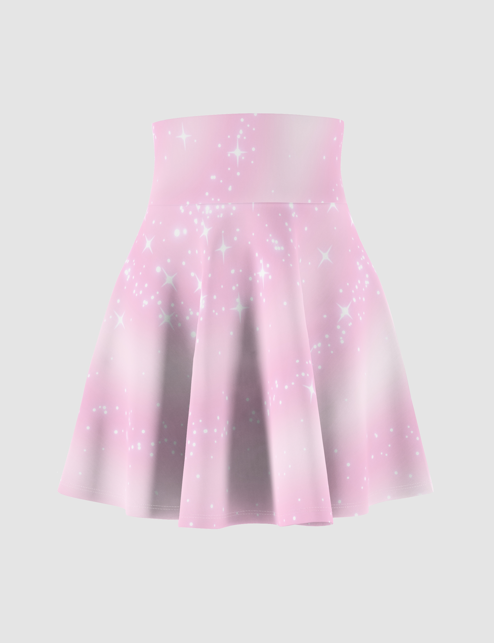 Swirling Pink Stardust Women's High-Waist Skater Skirt OniTakai