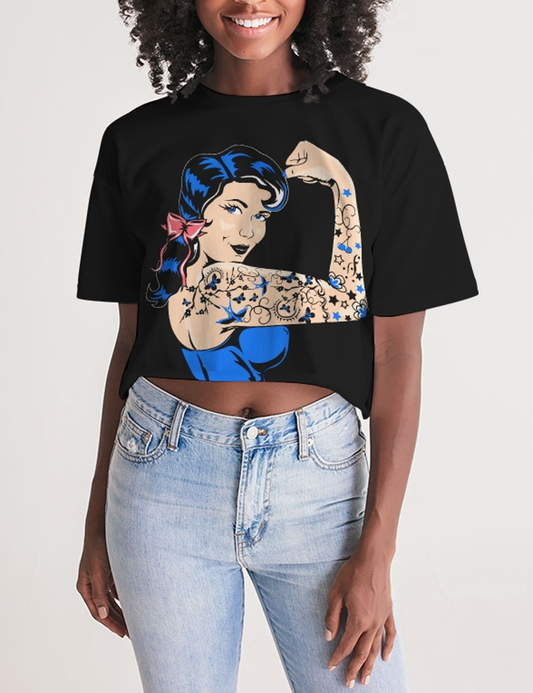 Tattooed And Fabulous Women's Oversized Crop Top T-Shirt OniTakai