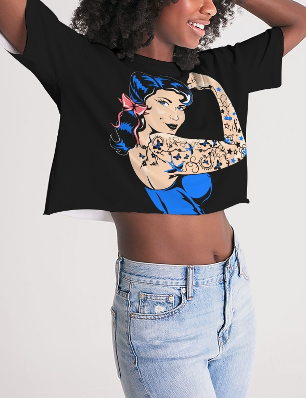 Tattooed And Fabulous Women's Oversized Crop Top T-Shirt OniTakai