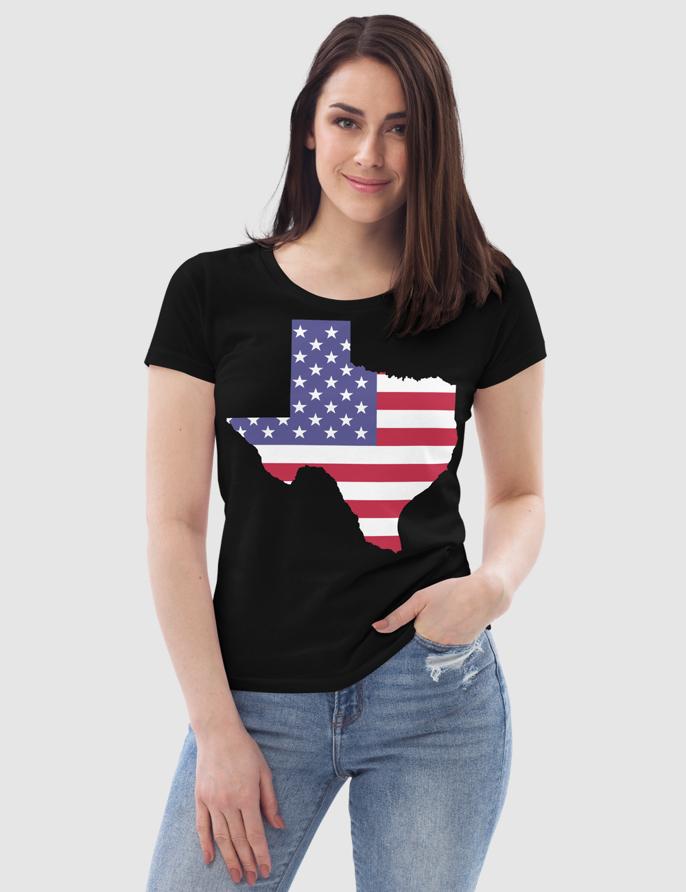 Texas USA Flag Women's Fitted T-Shirt OniTakai