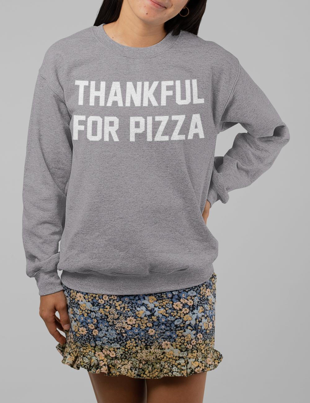 Thankful For Pizza | Crewneck Sweatshirt OniTakai